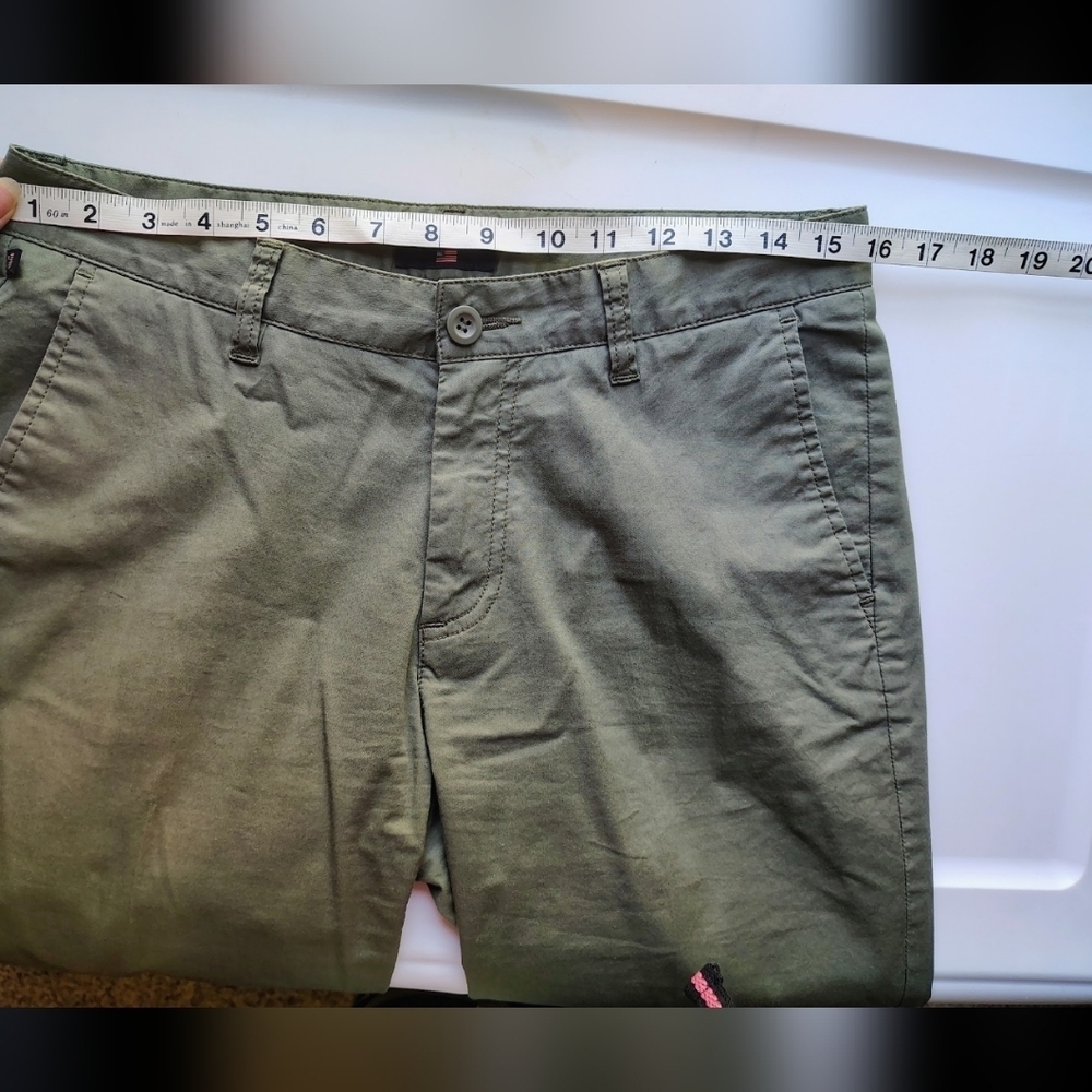 Polo Jeans Co Ralph Lauren Women's Mid-Rise Cuffed Capri Pants,Cotton Outdoor 8. - Picture 6 of 14